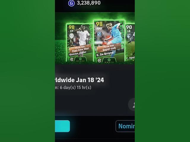 Video thumbnail for Efootball 2024 Booster de bruyne & vini jr trick🥵💀 #efootball #pes #shorts