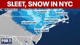 Video thumbnail for VIDEO: Sleet and snow hit the NYC area