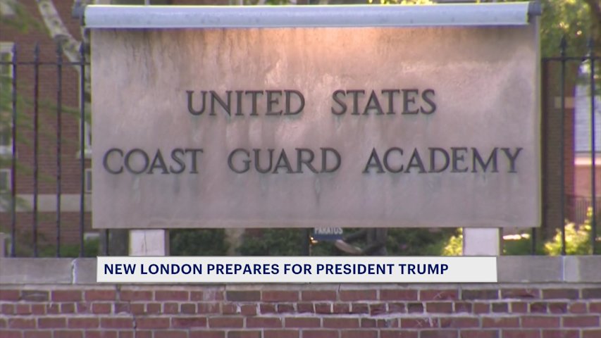 Video thumbnail for ‘Pretty hectic.’ New London prepares for President Trump’s arrival ahead of U.S. Coast Guard Academy commencement