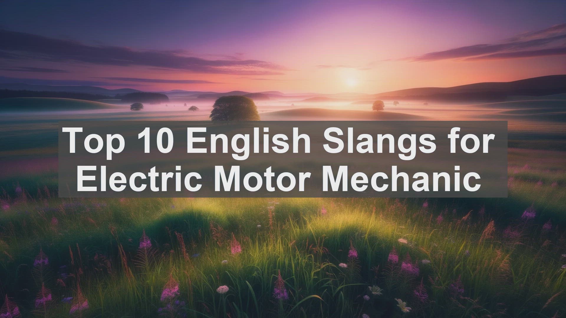 'Video thumbnail for Top 10 English Slangs for Electric Motor Mechanic'