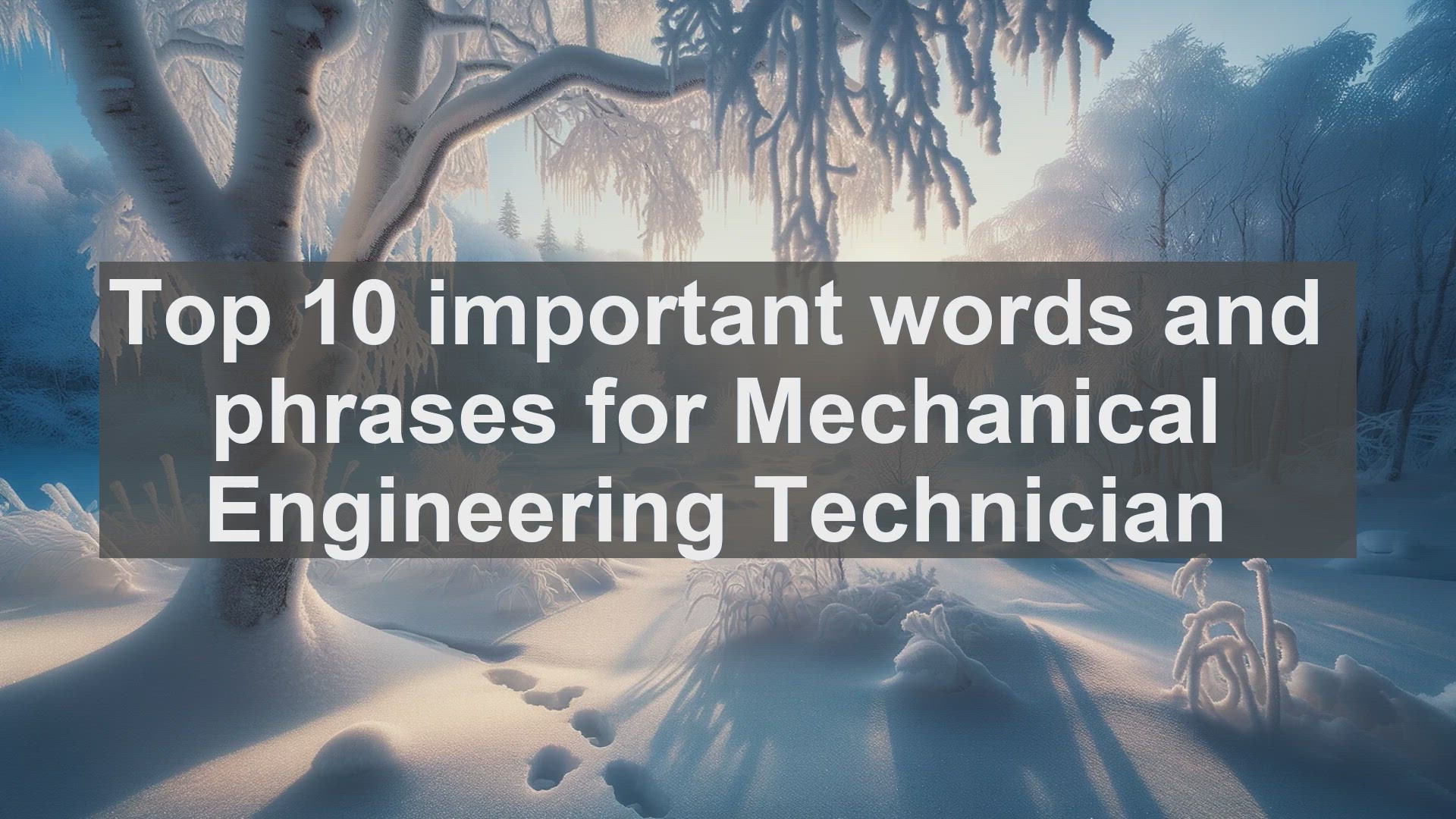 'Video thumbnail for Top 10 important words and phrases for Mechanical Engineering Technician'