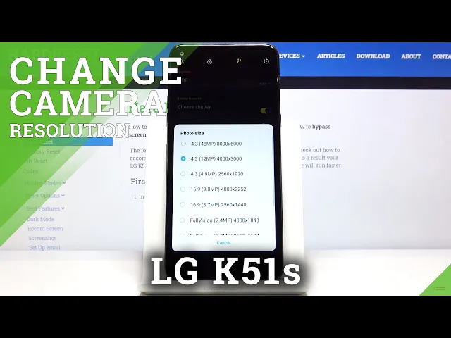 Video thumbnail for How to Change Photo Resolution in LG K51s – Camera Configuration