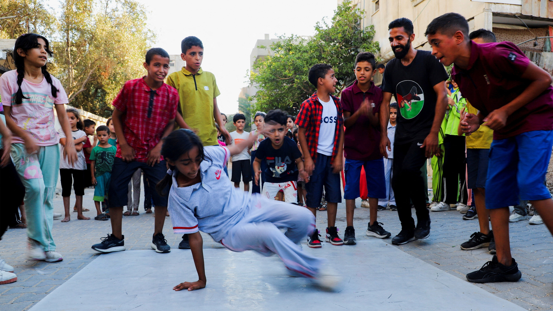 'Video thumbnail for Breakdancing gives Gaza’s children a way to express themselves'