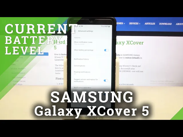 Video thumbnail for How to Show Battery Percentage in SAMSUNG Galaxy XCover 5 – Show Battery Level