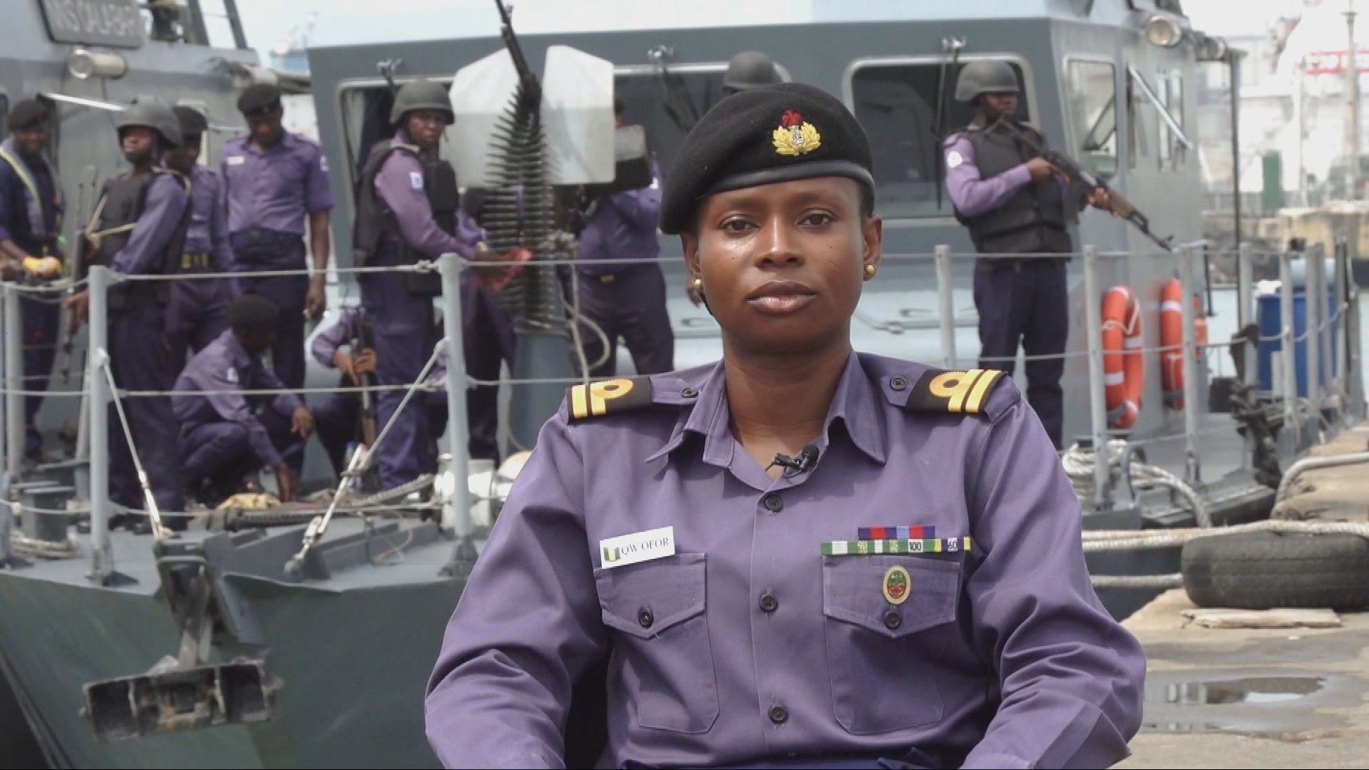 Video thumbnail for Nigerian naval officer breaks barriers as first woman to command a vessel