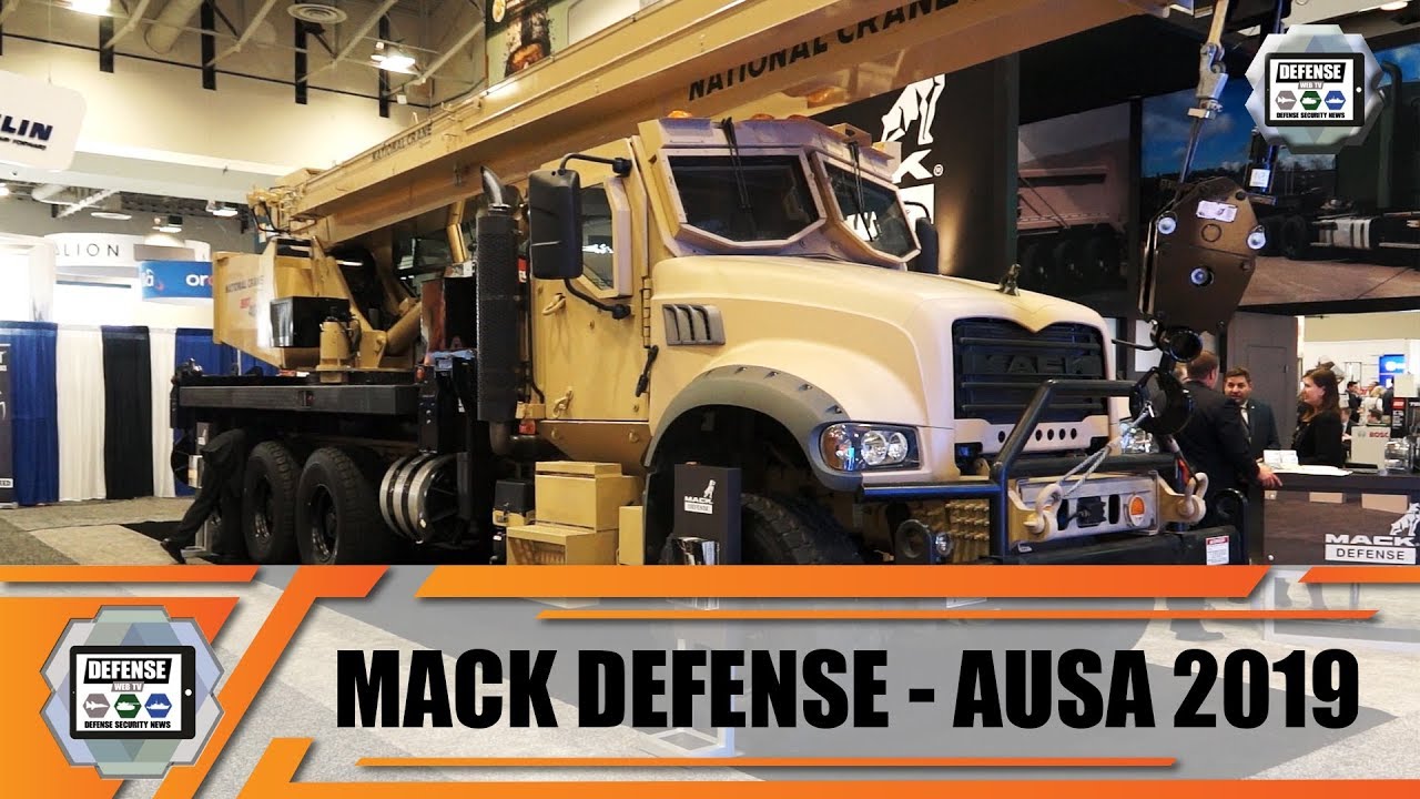 'Video thumbnail for Mack Defense introduces Granite ATC 40T all terrain truck with crane for U S  Army'