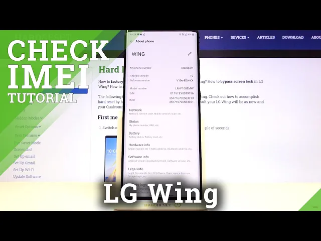 Video thumbnail for How to Check IMEI & SN on LG Wing – IMEI Status & Serial Number