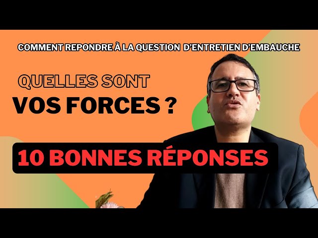 Video thumbnail for Quelles sont vos forces ? (10 bonnes réponses à utiliser dans un entretien d'embauche!)