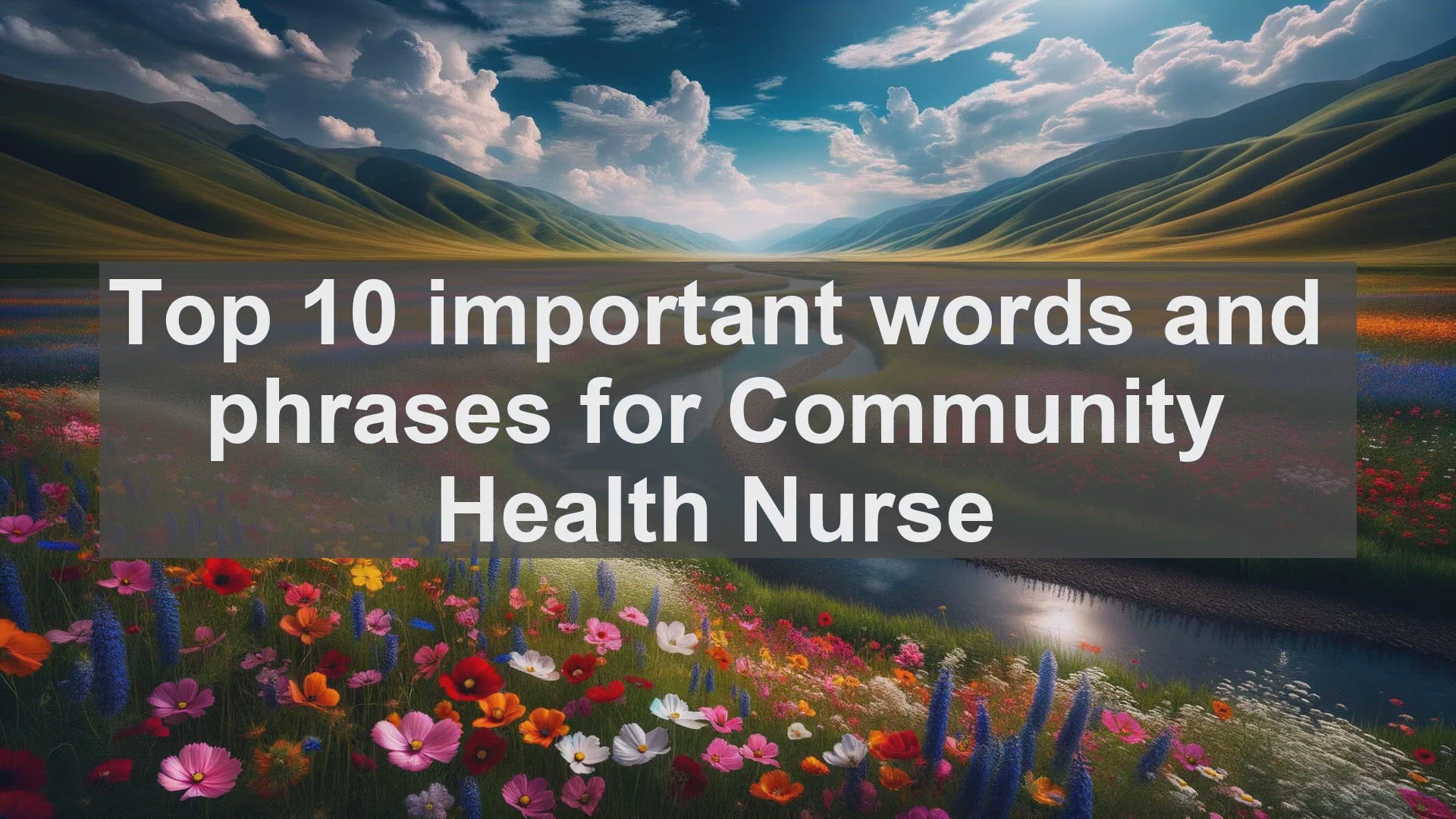 'Video thumbnail for Top 10 important words and phrases for Community Health Nurse'