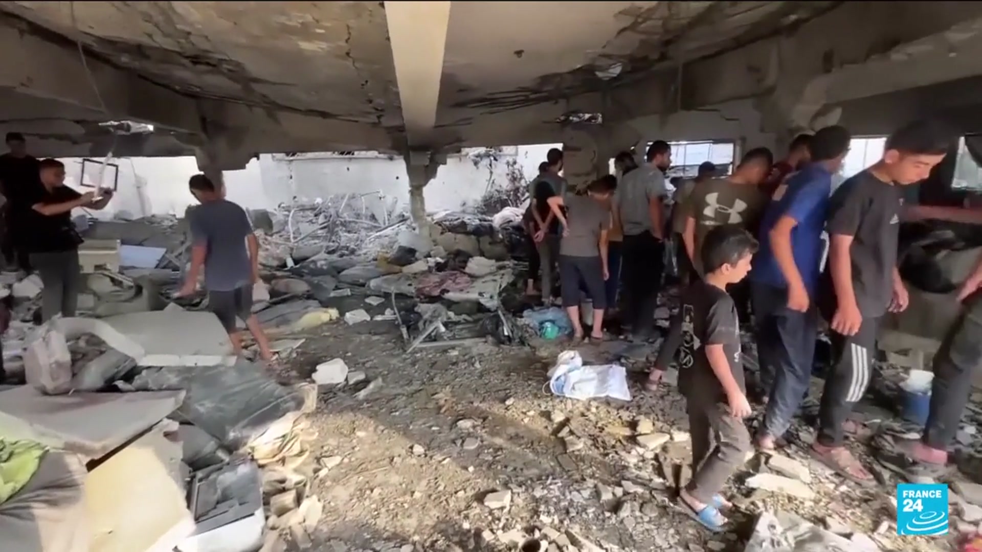 'Video thumbnail for Israel hits another residential tower as troops push Gaza offensive'