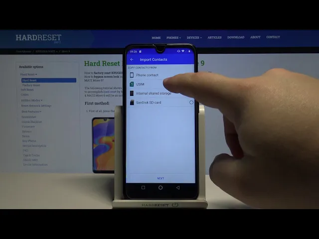 Video thumbnail for How to Copy Contacts on KRUGER & Matz Move 9 – Import and Export Contacts