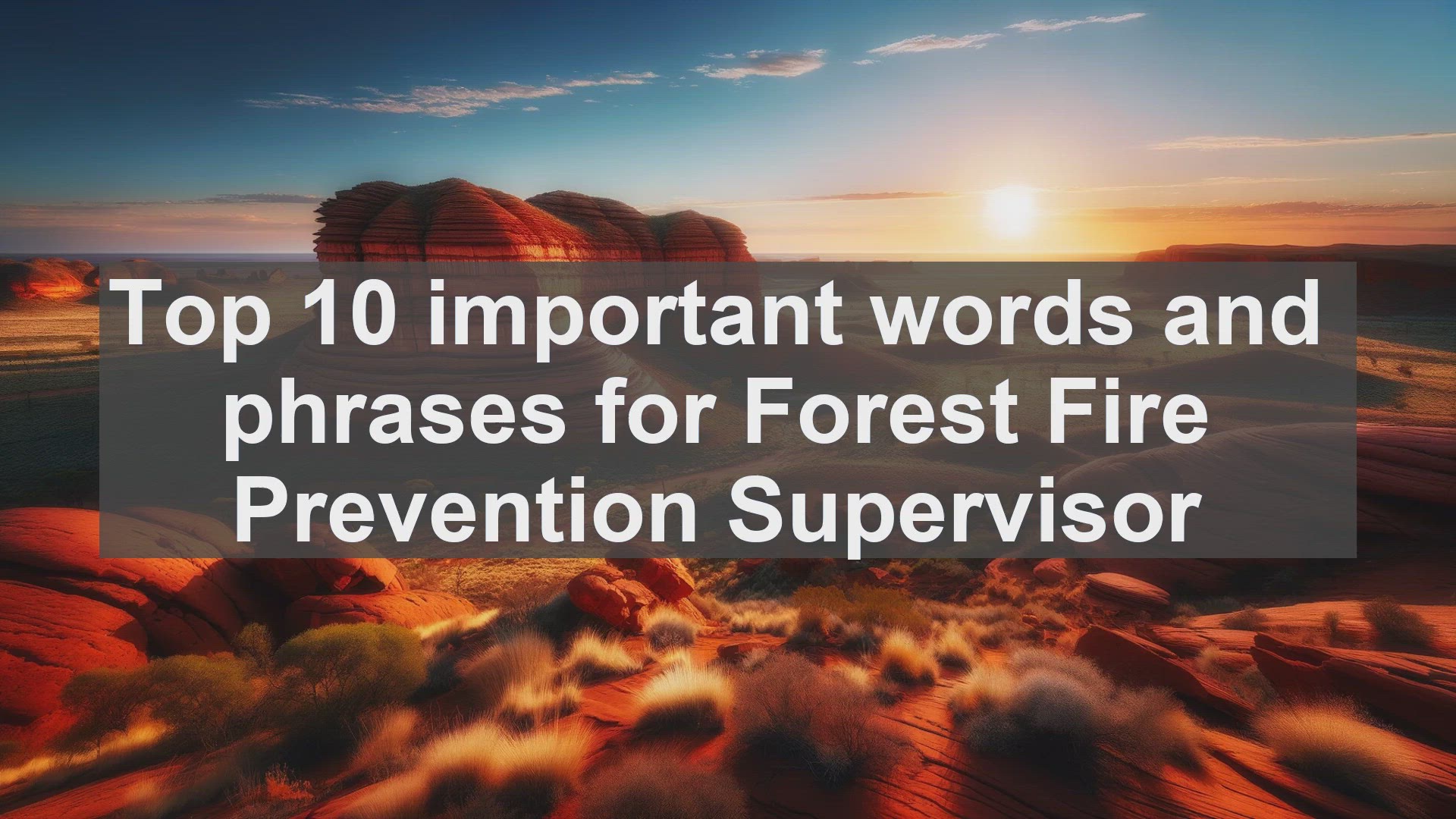 'Video thumbnail for Top 10 important words and phrases for Forest Fire Prevention Supervisor'