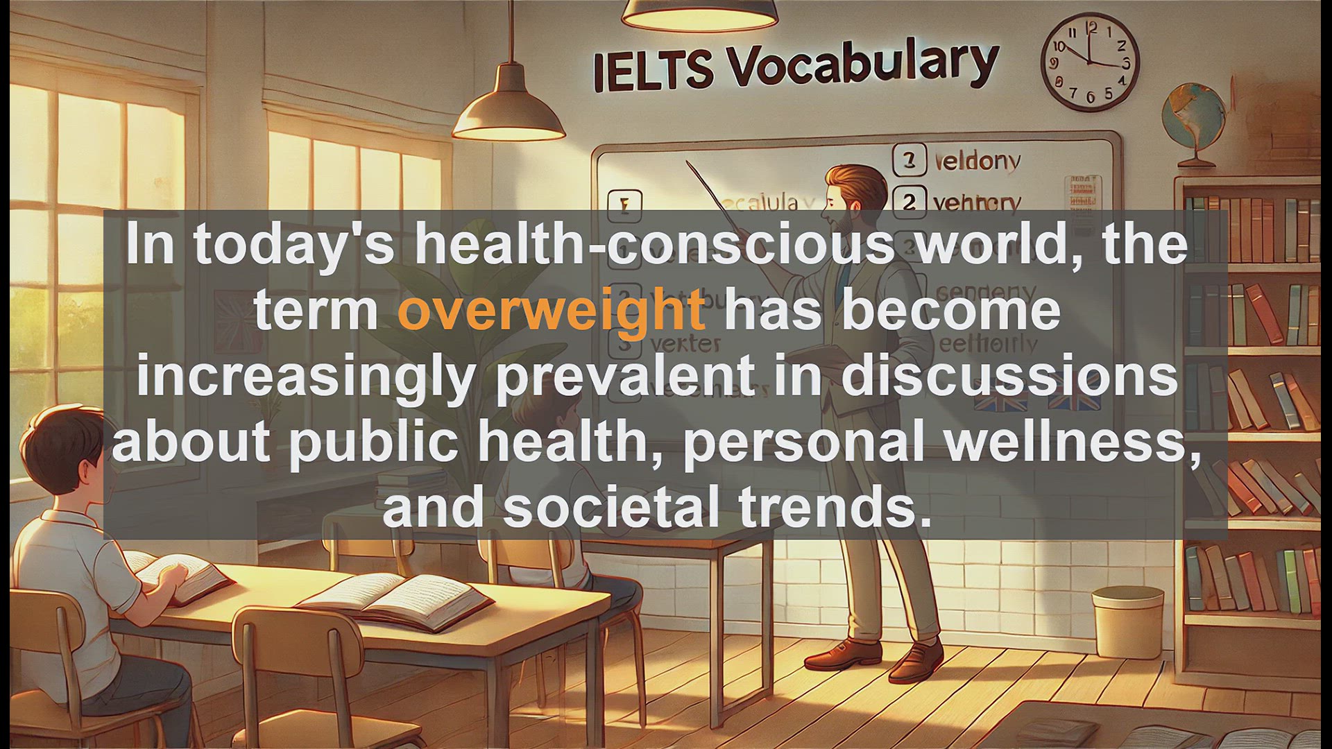 'Video thumbnail for 5000 Must Know IELTS 8.0 Vocabulary - Understanding 'Overweight': Key Vocabulary for IELTS and Health Discussions'