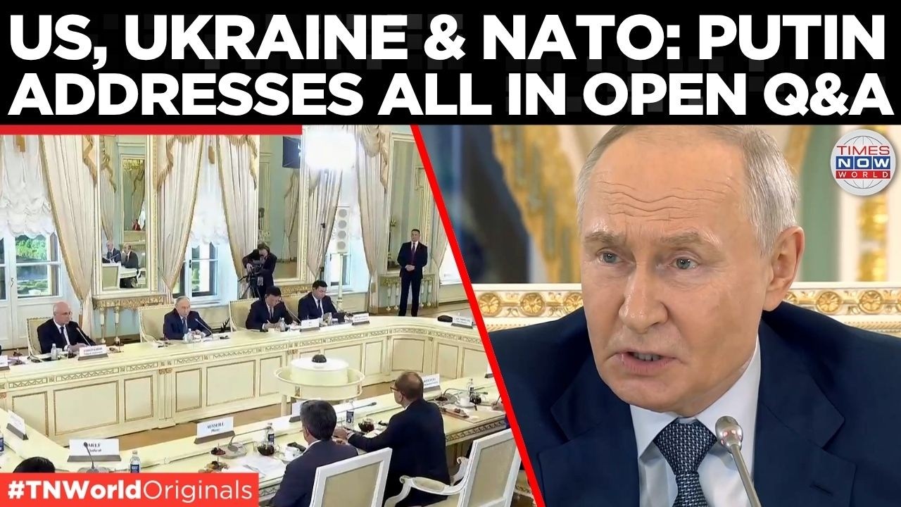Video thumbnail for FULL Q&A: Putin Warns US Of "Deeply Dangerous" Consequences In Front Of International Editors 2026-06-05 03:00