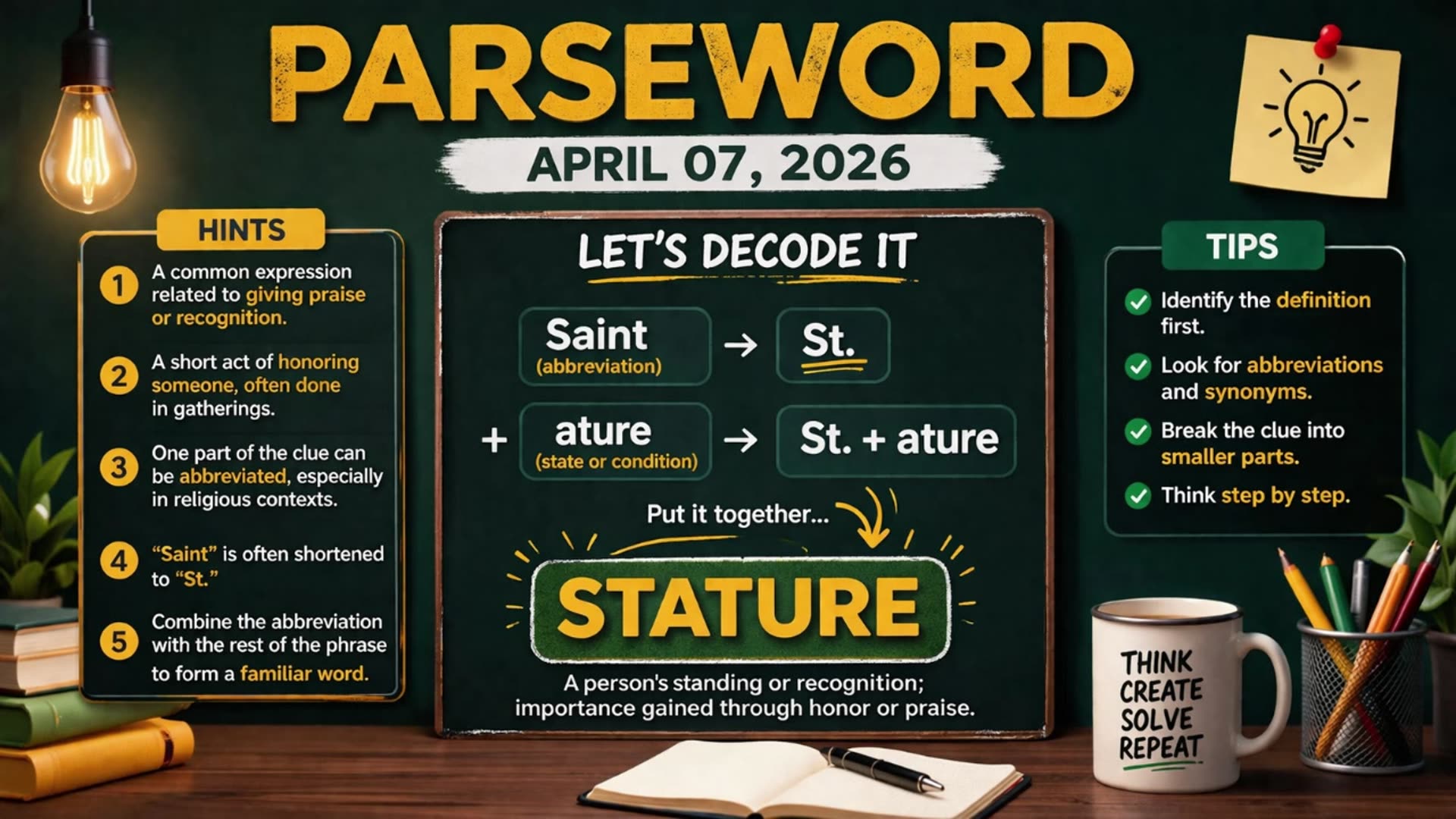 Video thumbnail for Parseword Hints and Solutions Today April 07, 2026