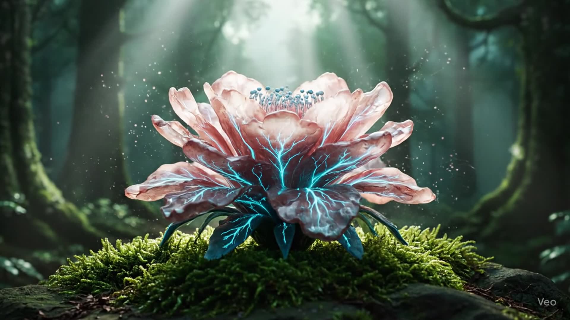 Video thumbnail for Blue Crystal Rose by Google Veo 3