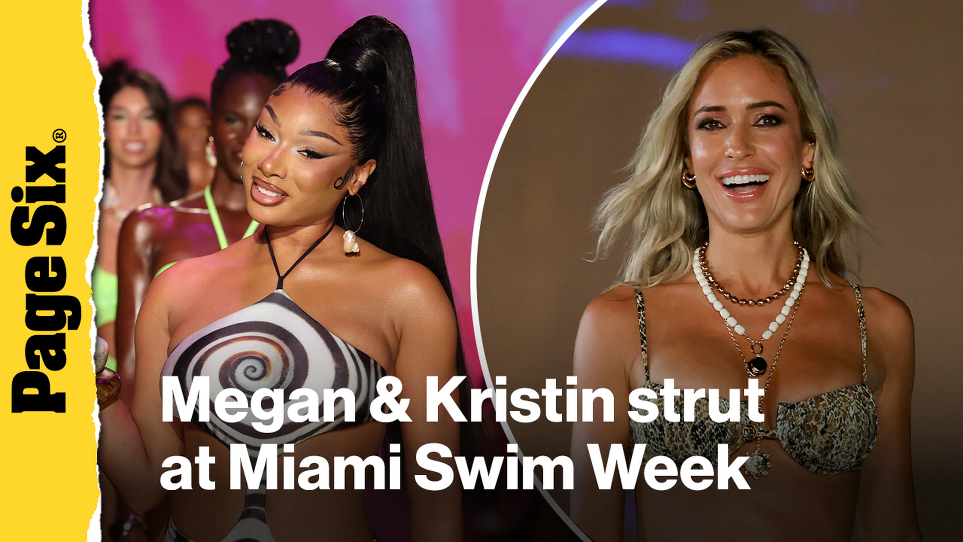 Video thumbnail for Megan Thee Stallion and Kristin Cavallari strut at Miami Swim Week 2026