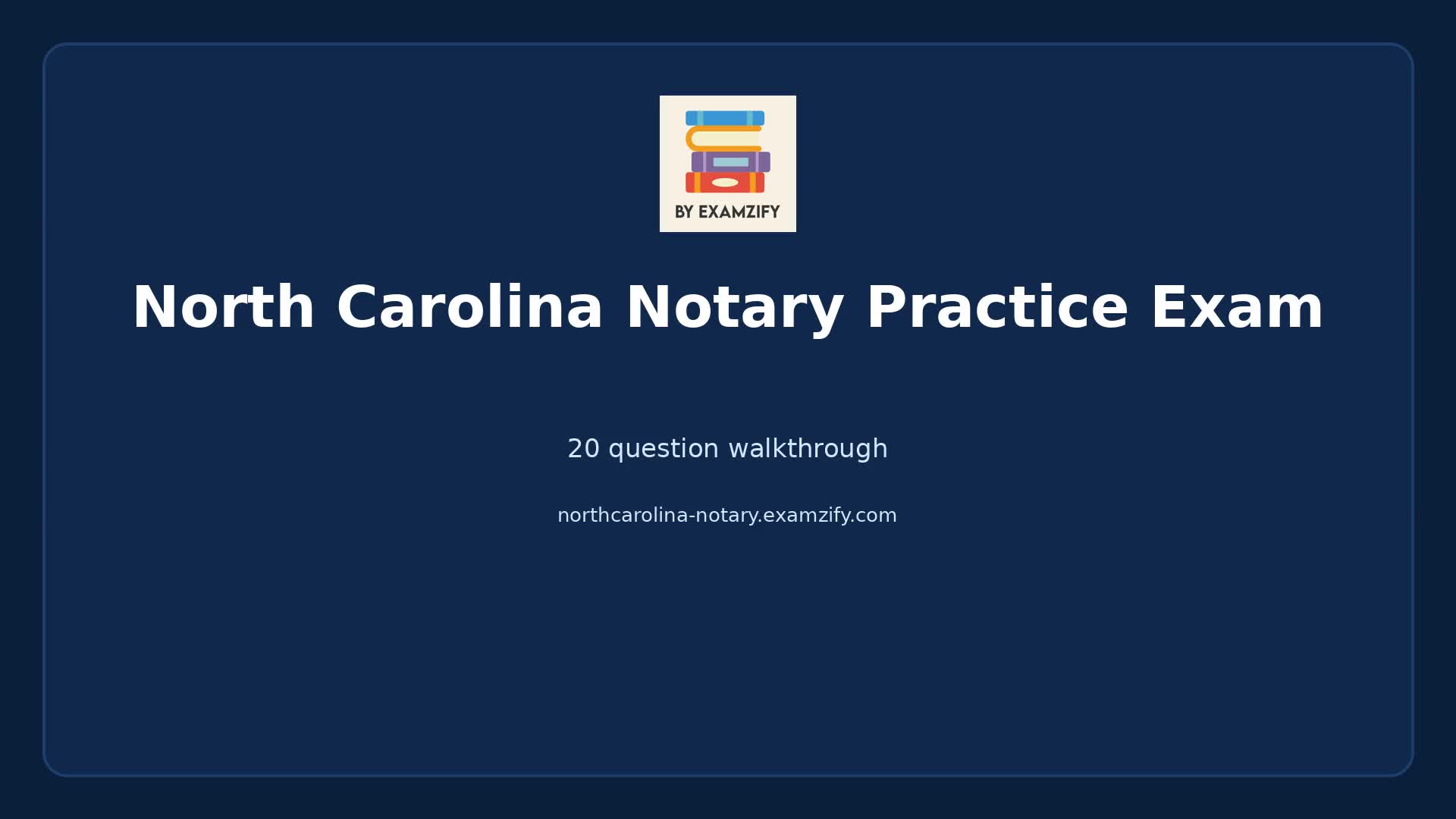 Video thumbnail for North Carolina Notary Practice Exam