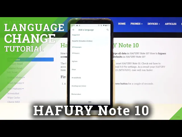 Video thumbnail for How to Change Language on HAFURY Note 10 – Open Language List