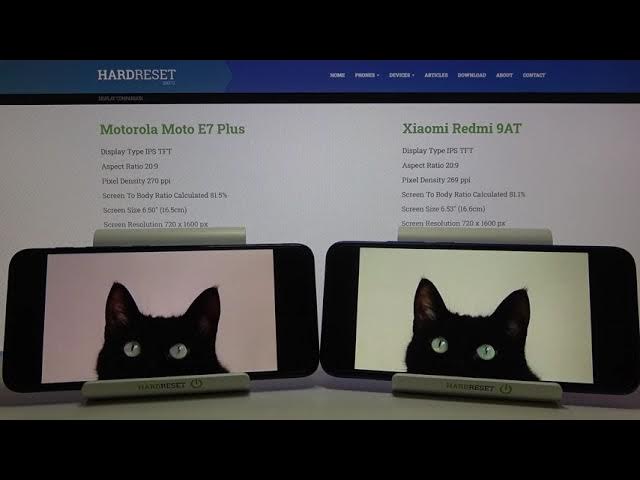 Video thumbnail for MOTOROLA Moto E7 Plus & XIAOMI Redmi 9AT – Compare Display / Verify Color Saturation