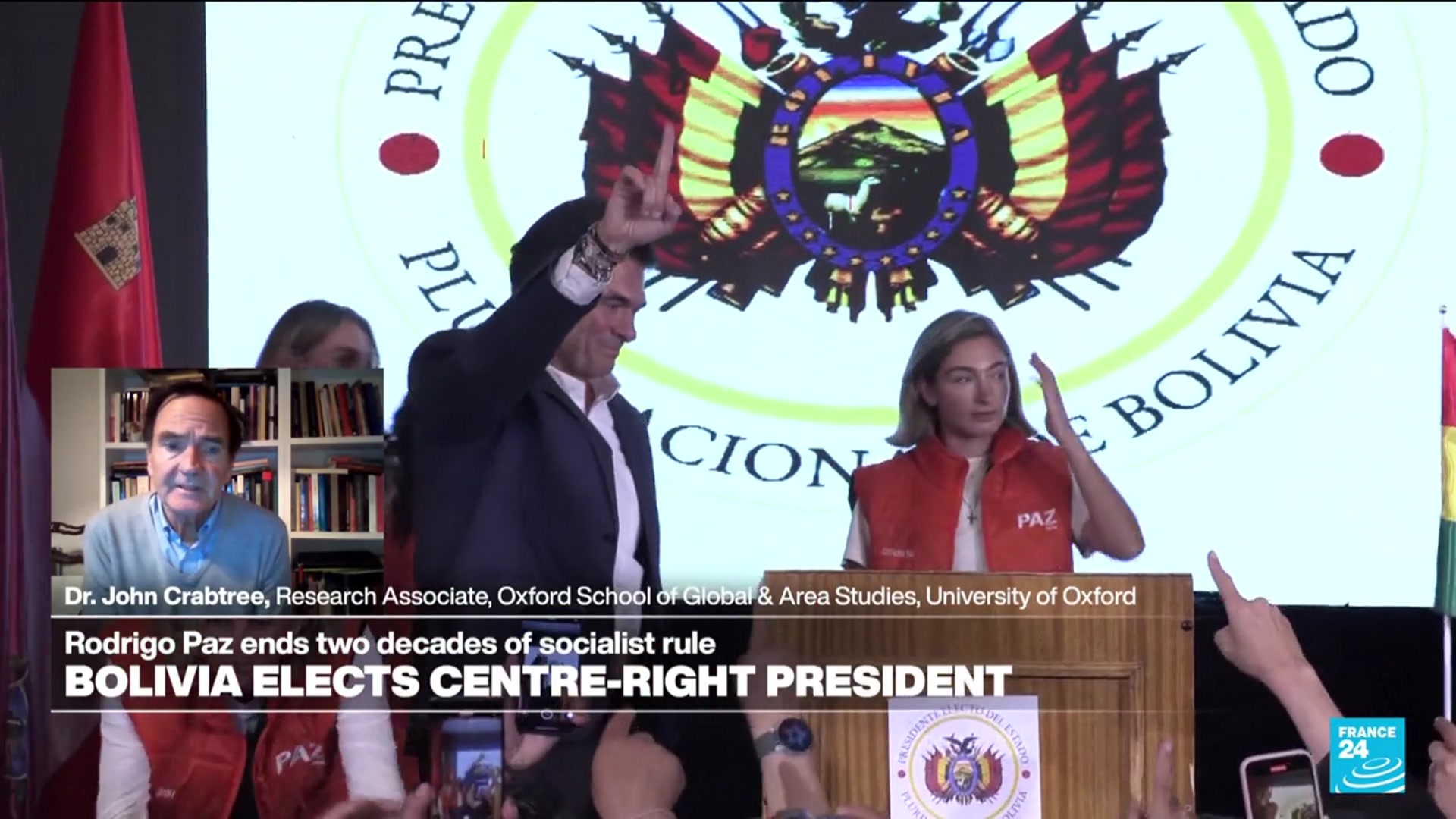 'Video thumbnail for Bolivia turns page on Socialist era, elects great-nephew of 1952 revolution leader'