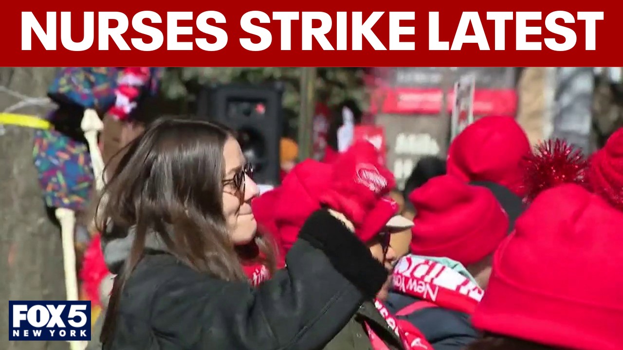 Video thumbnail for NYC Nuses strike latest