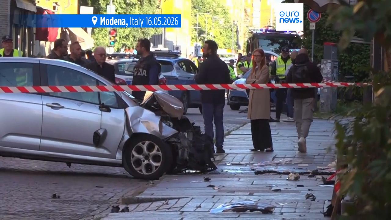 Video thumbnail for Terrorism scenario excluded by investigators following car attack in Italy's Modena