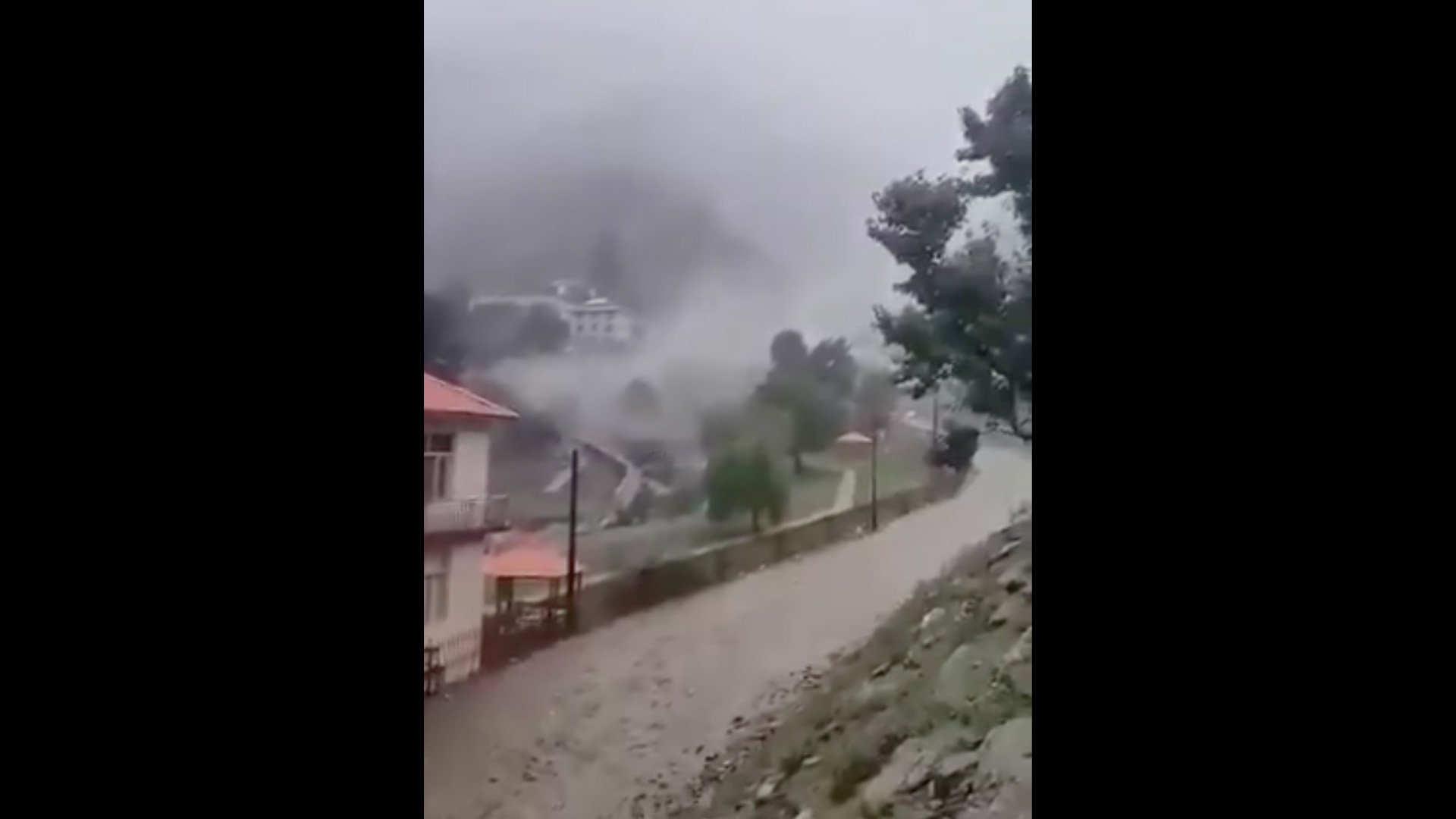 Video thumbnail for Moment terrifying floodwaters sweep through Afghan village