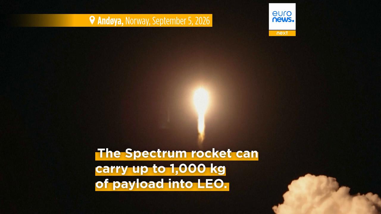 Video thumbnail for Germany's satellite rocket marks first successful launch from continental Europe