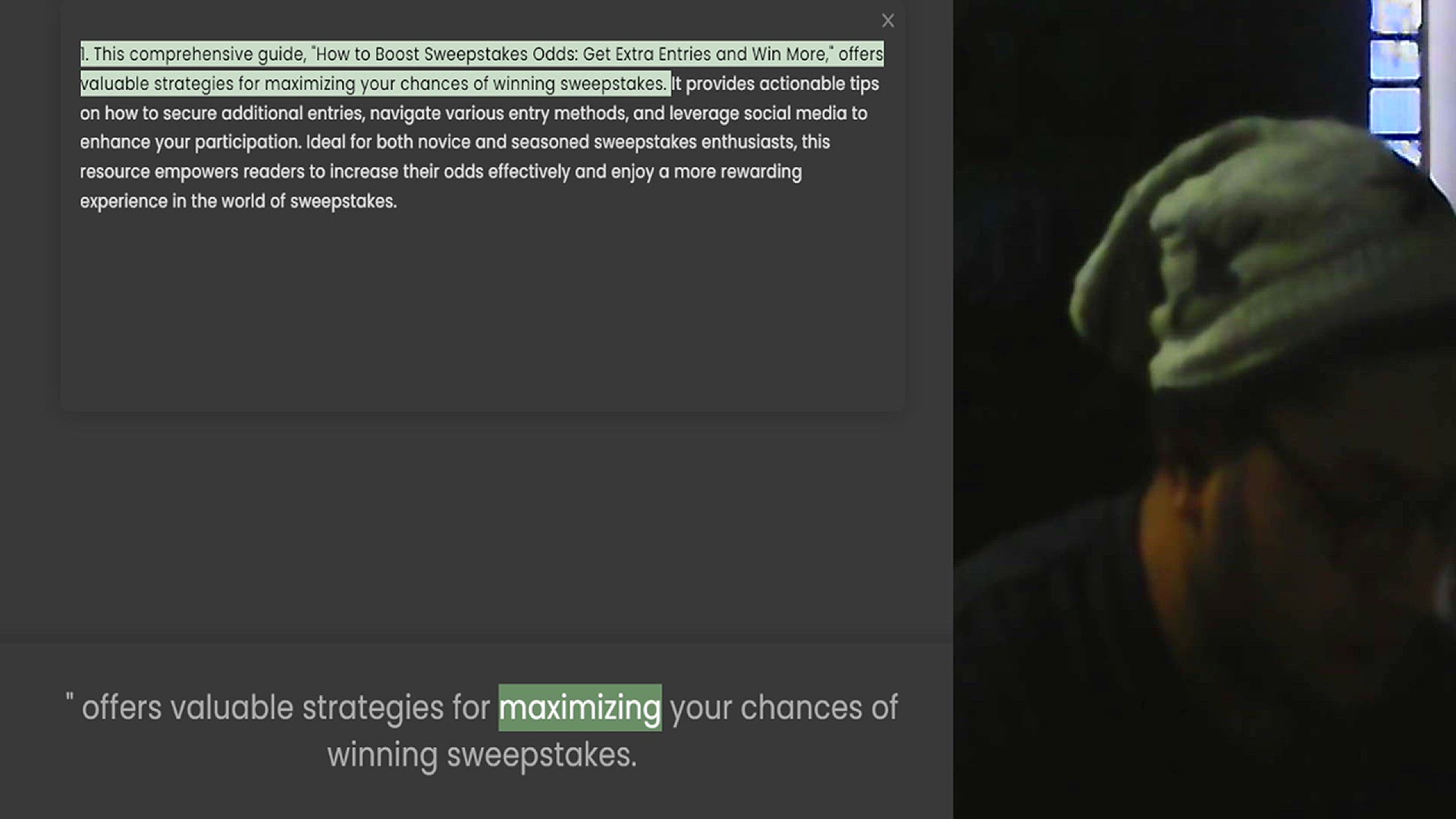 Video thumbnail for 1. This comprehensive guide, How to Boost Sweepstakes Odds Get Extra Entries and Win More, offers valuable strategies for maximizing your chances of winning sweepstakes. It provides actionable tips on how to secure additional entries, nav