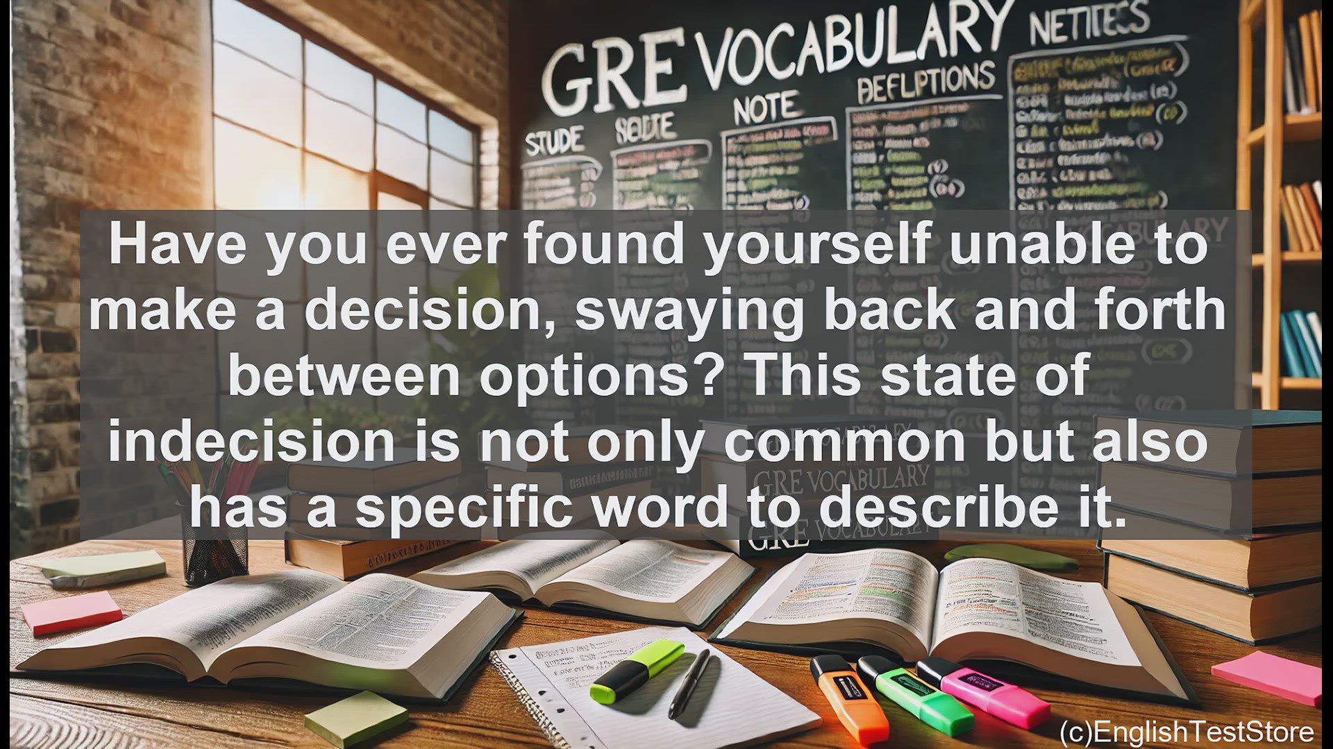 'Video thumbnail for GRE Vocabulary Lesson: Exploring the Meaning of Vacillate - Indecision and Wavering'
