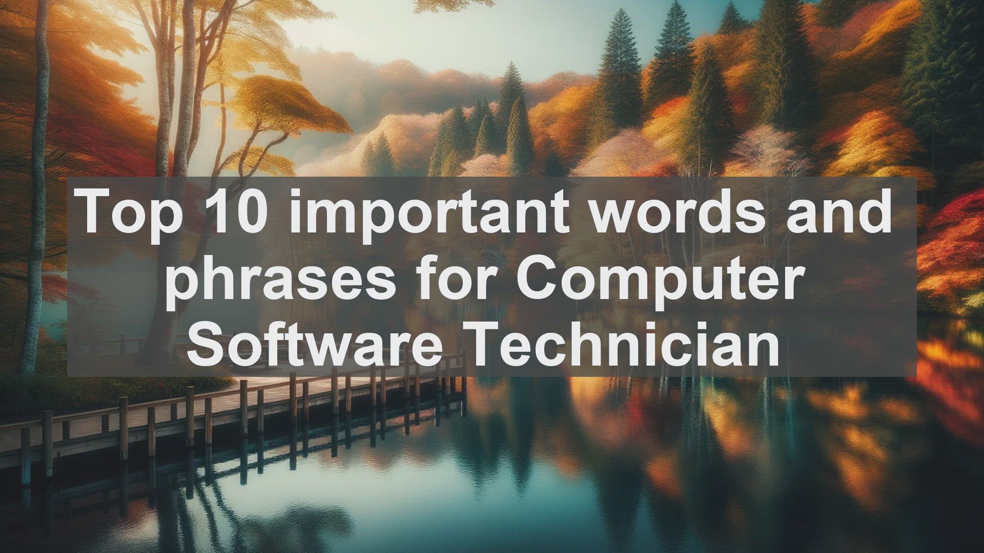 'Video thumbnail for Top 10 important words and phrases for Computer Software Technician'