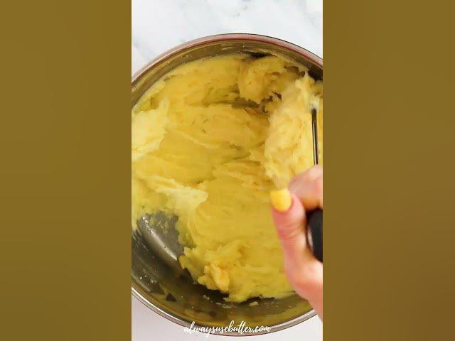 Video thumbnail for Just add more butter! The best mashed potatoes have NO milk or cream. #food #mashedpotatorecipe