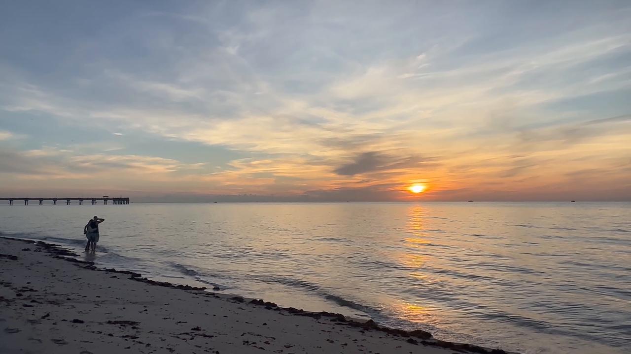 Video thumbnail for US: Painted sunrise through Saharan Dust.
