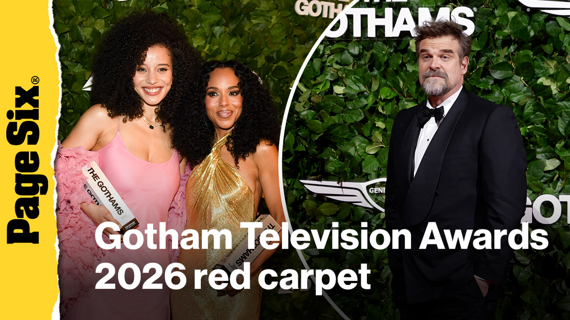 Video thumbnail for Chase Infiniti, Kerry Washington, David Harbour and more attended the Gotham Awards 2026