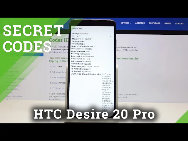 Video thumbnail for Codes on HTC Desire 20 Pro – Secret Codes / Hidden Options