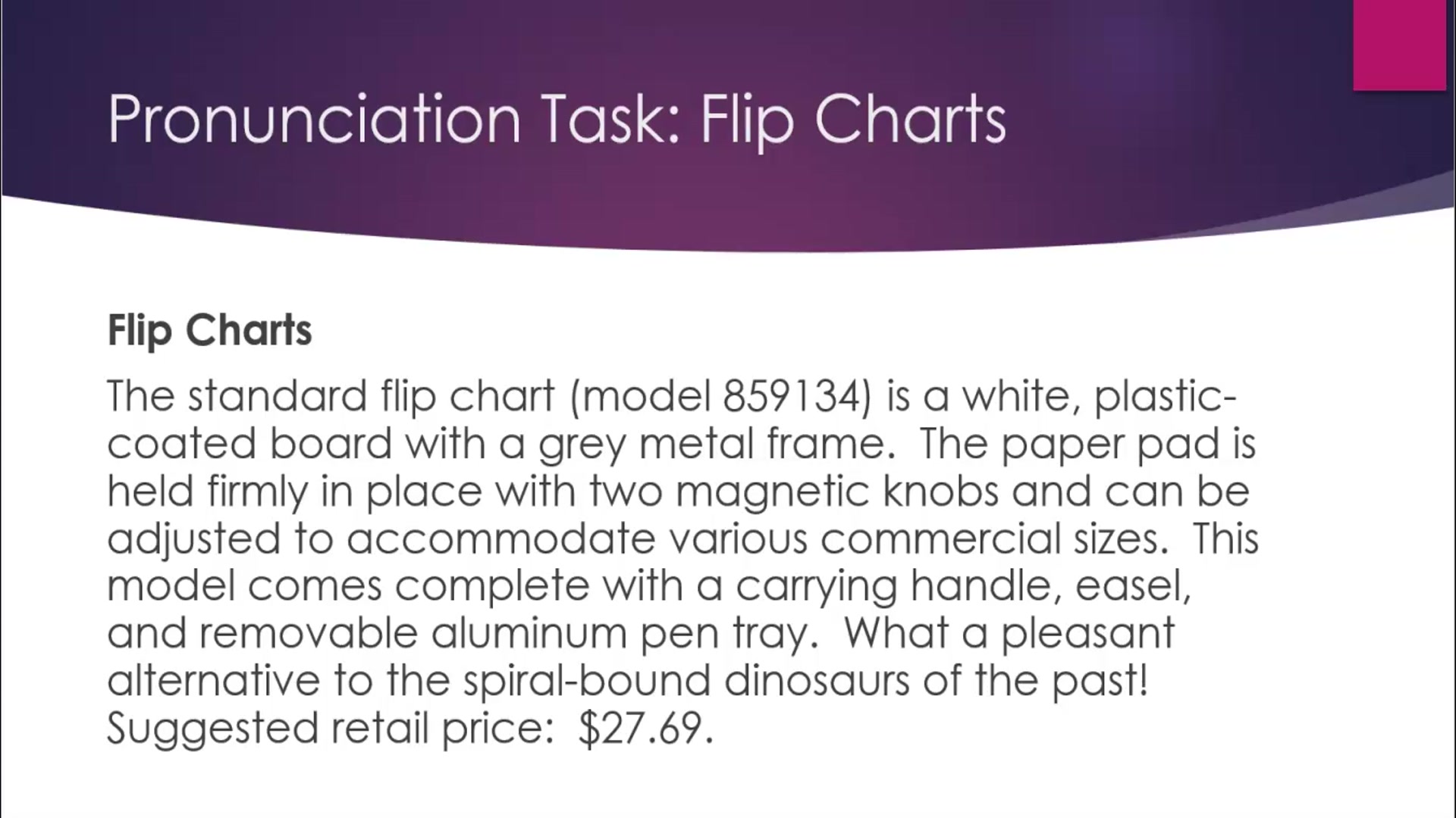 Video thumbnail for Pronunciation exercise: Flip charts