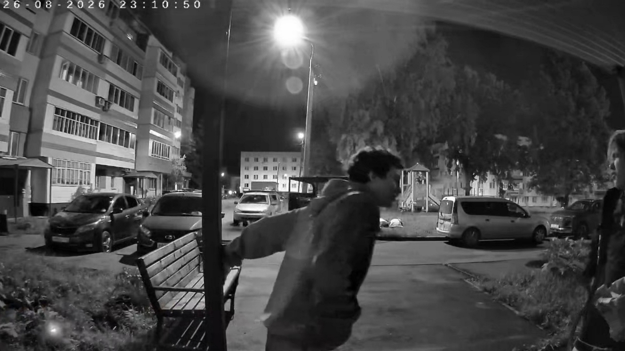 Video thumbnail for Man Spins Around Pole and Falls on Doorstep in Nizhnekamsk