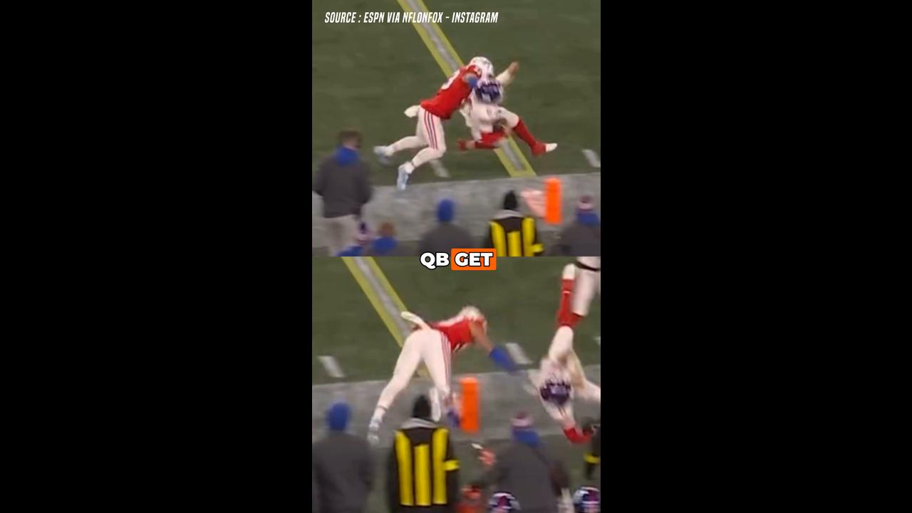 Video thumbnail for Giants Rookie Jaxson Dart Gets Rocked on Brutal Sideline Hit