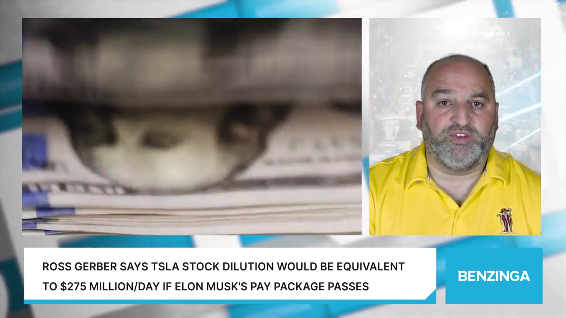 'Video thumbnail for Ross Gerber Says TSLA Stock Dilution Would Be Equivalent To $275 Million/Day If Elon Musk's Pay Package Passes'