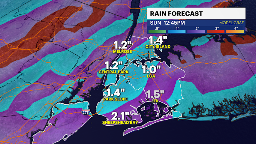 Video thumbnail for STORM WATCH: Morning thunderstorms give way to sun and clouds Sunday in Brooklyn