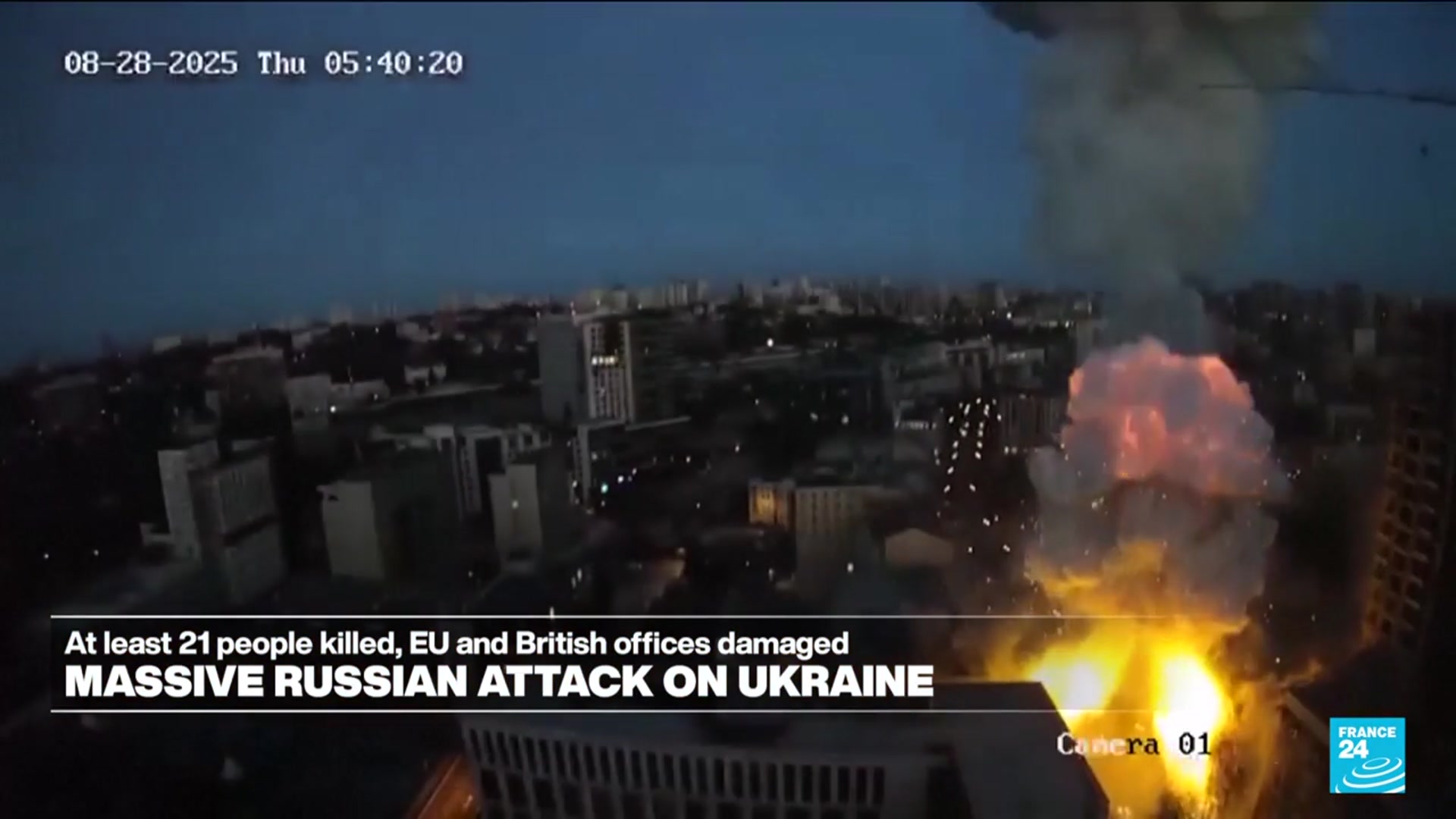 'Video thumbnail for Deadly Russian attack kills 21 in Kyiv'