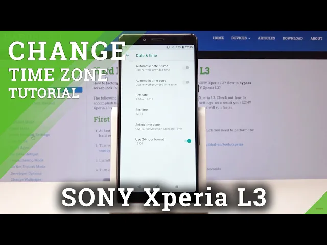 Video thumbnail for Date & Time in SONY Xperia L3 - TIME ZONE