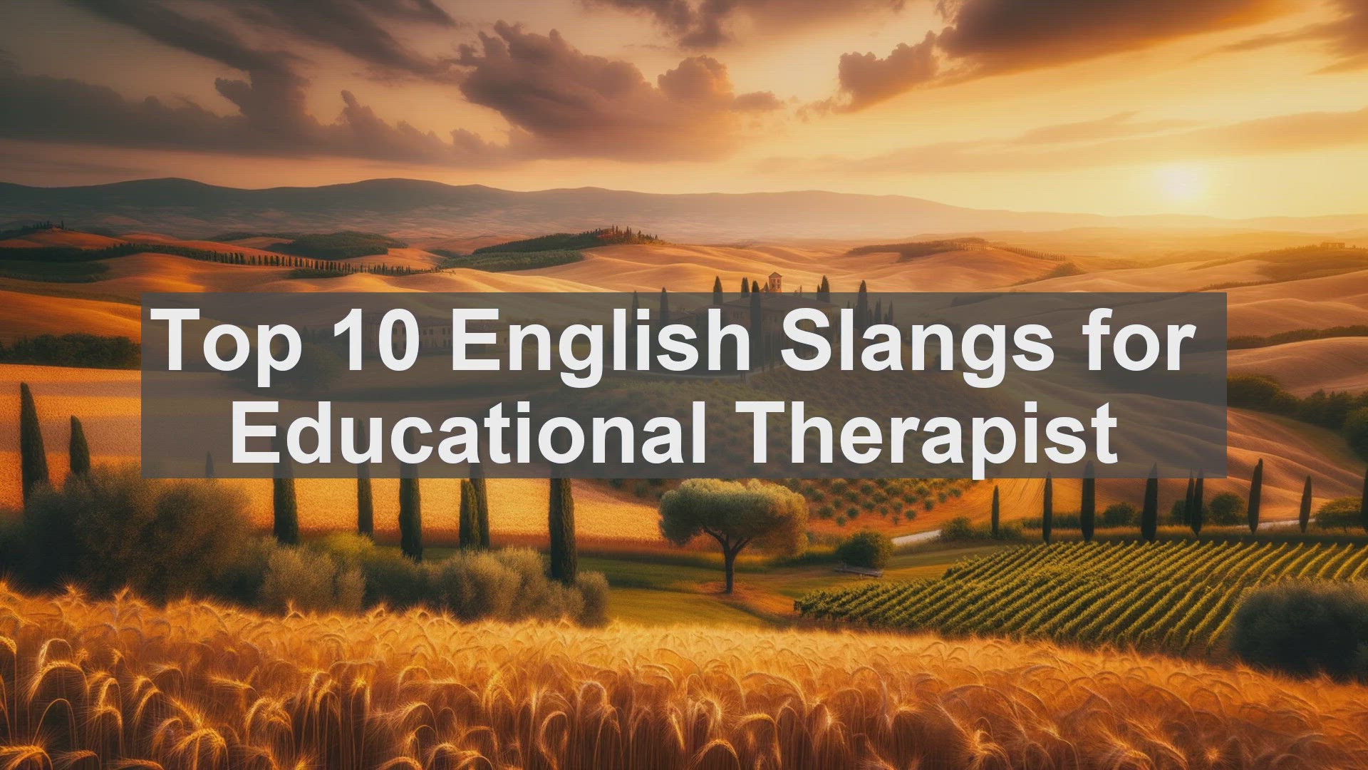 'Video thumbnail for Top 10 English Slangs for Educational Therapist'