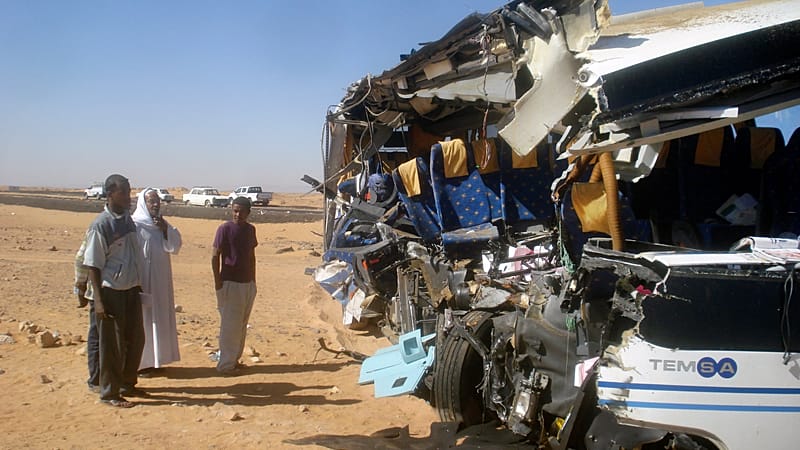 Video thumbnail for Egypt road crash leaves 13 dead and 34 injured after a bus collides with a truck