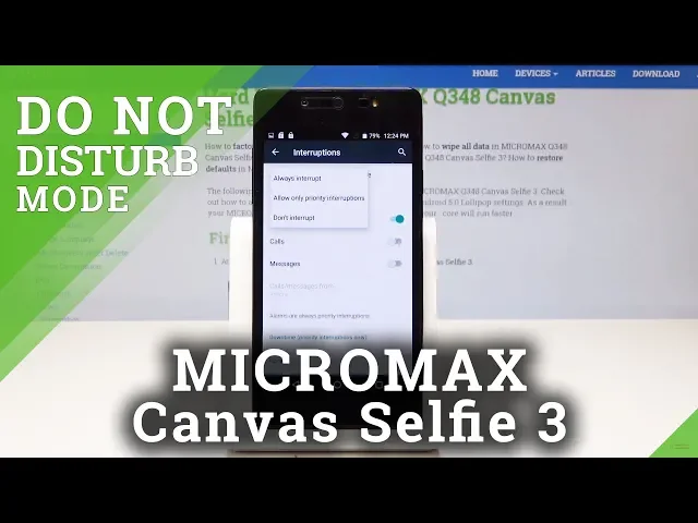 Video thumbnail for Do Not Disturb Mode in MICROMAX Canvas Selfie 3 - Mute Sounds