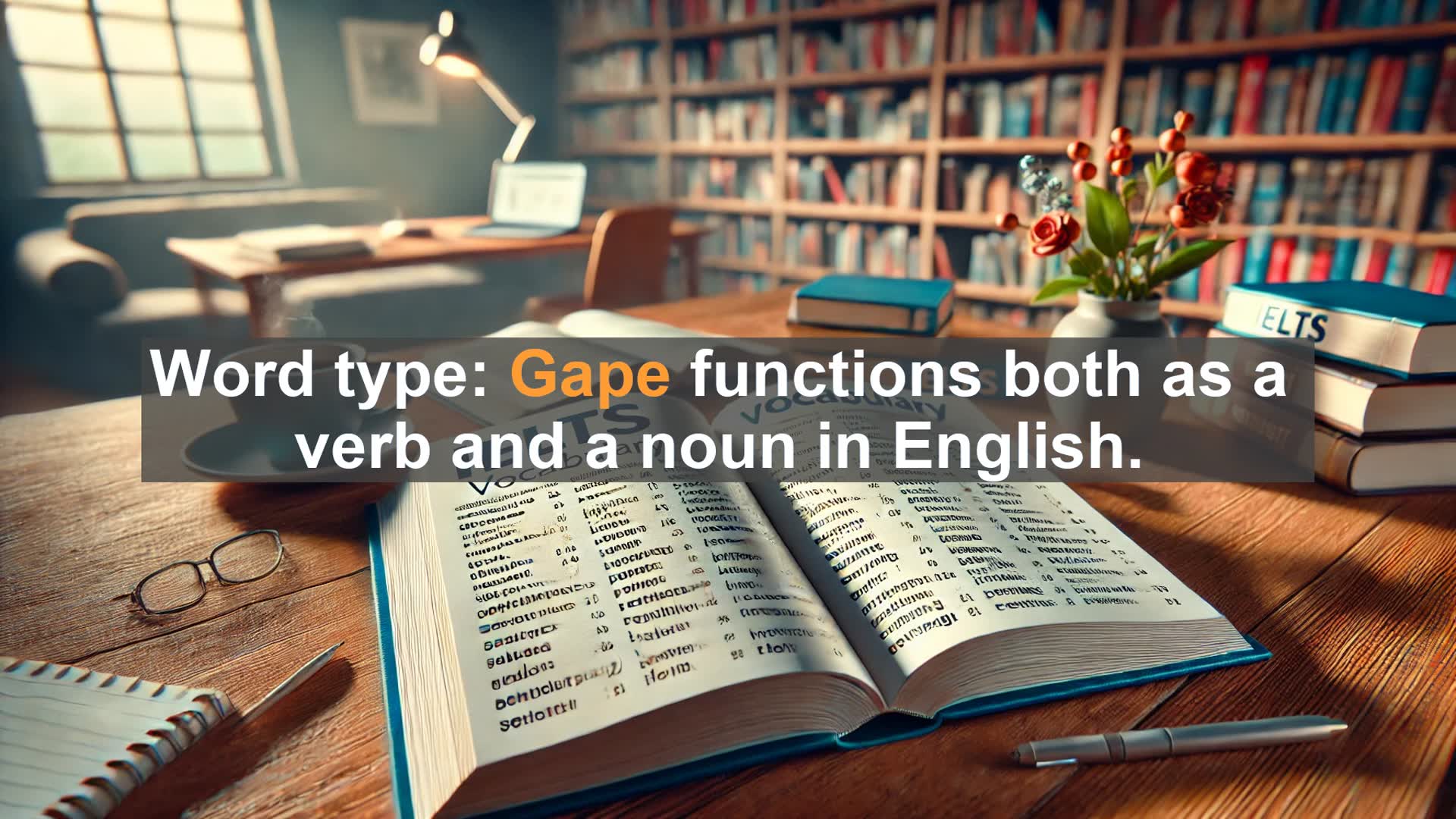 'Video thumbnail for 2000 Must Know IELTS 9.0 Vocabulary - Mastering 'Gape': A Key Word for IELTS Success'