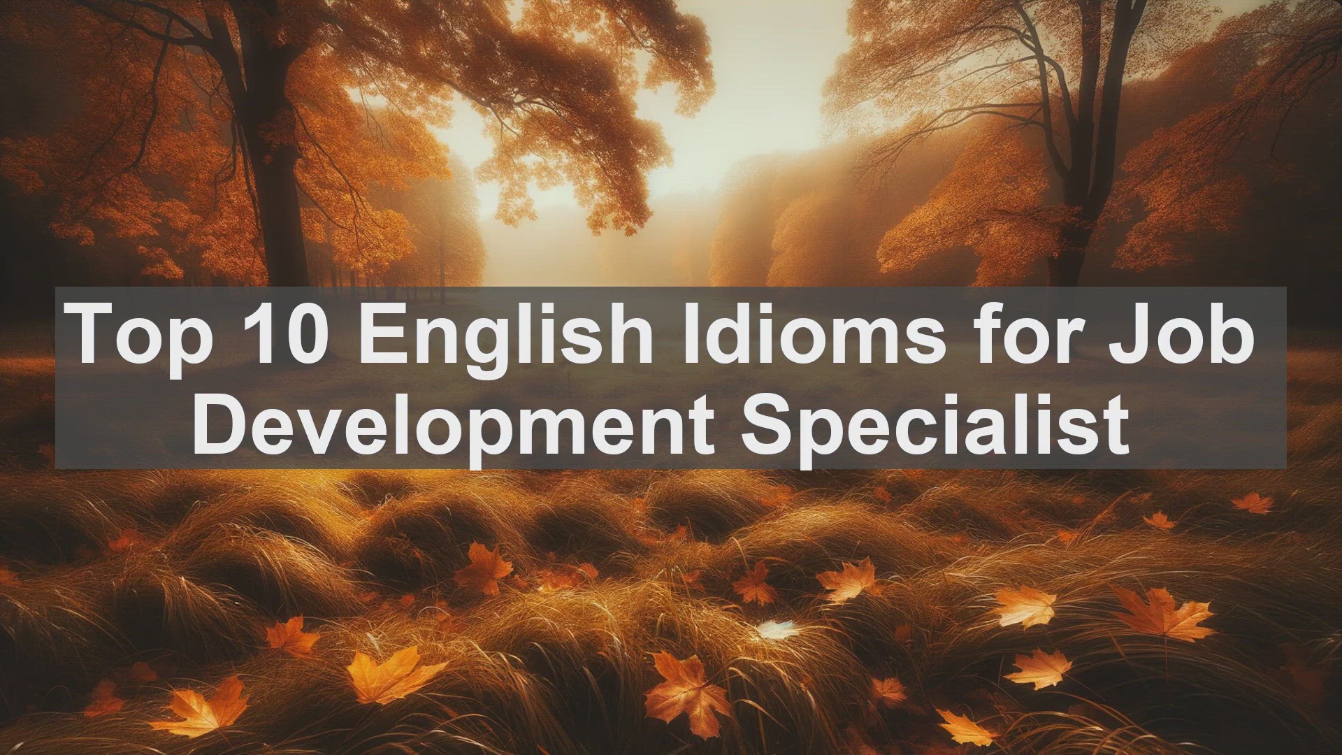 'Video thumbnail for Top 10 English Idioms for Job Development Specialist'
