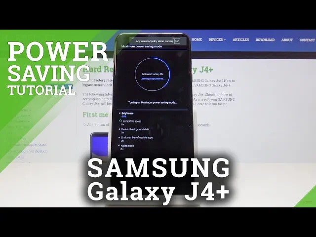 Video thumbnail for How to Turn On Power Saver in SAMSUNG Galaxy J4+ - Low Power Mode