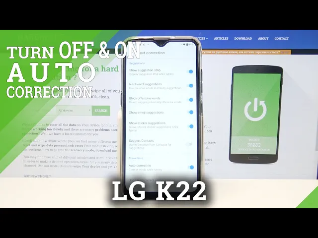 Video thumbnail for How to Enter Text Correction Options in LG K22 – Open Text Correction Options